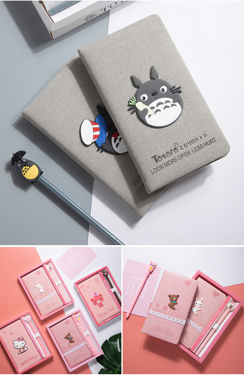 Cartoon Journal Book Set Notebook Cute Decompression Book Student Prize Creative Notepad Opening Season Gift