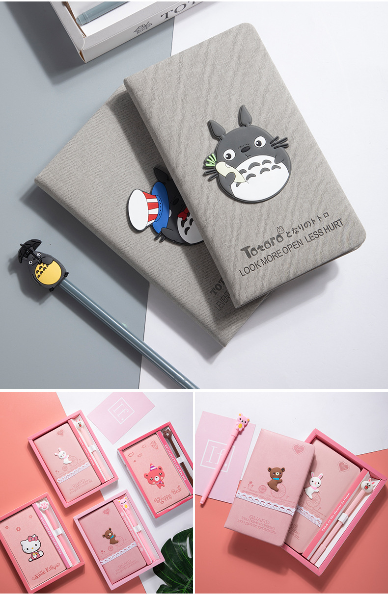 Cartoon Journal Book Set Notebook Cute Decompression Book Student Prize Creative Notepad Opening Season Gift