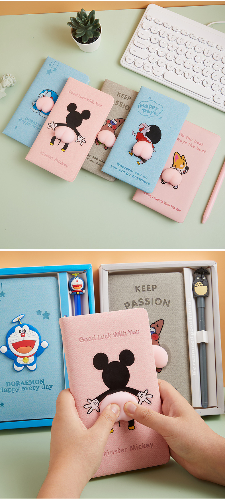 Cartoon Journal Book Set Notebook Cute Decompression Book Student Prize Creative Notepad Opening Season Gift