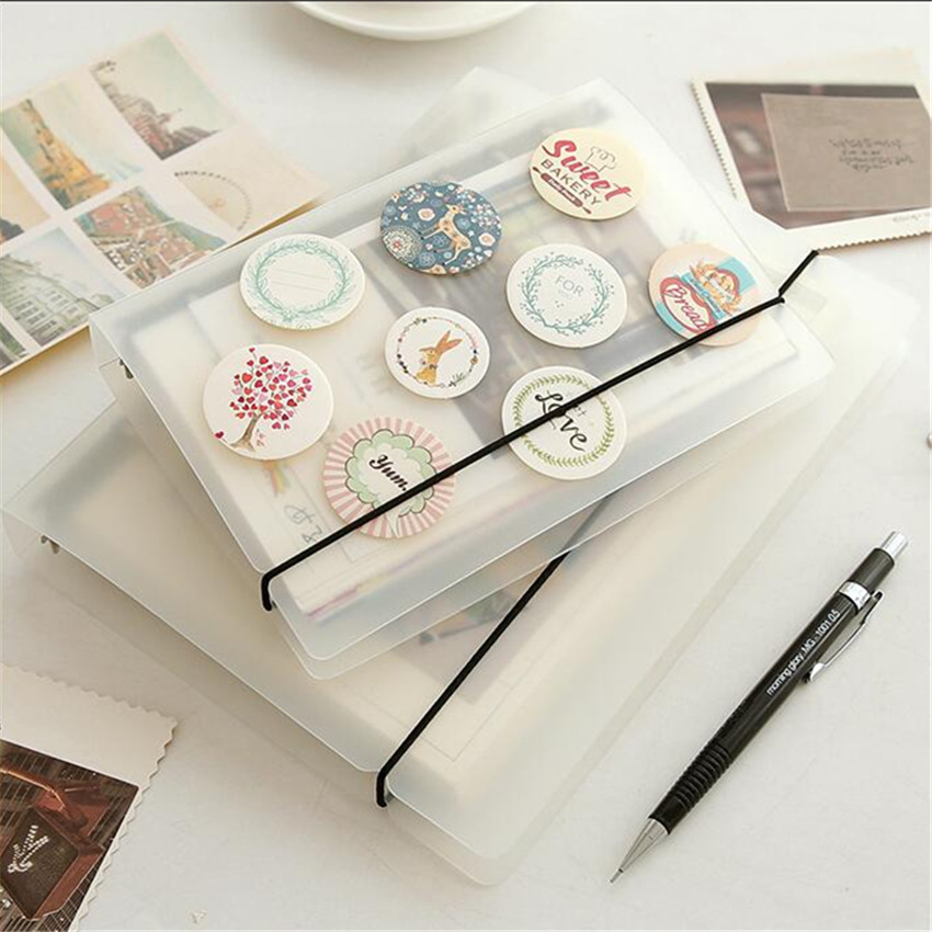 Factory Customized Pp Frosted Translucent Strap Loose-Leaf Binder &#039;&#039;6 Holes Loose Spiral Notebook Journal Book
