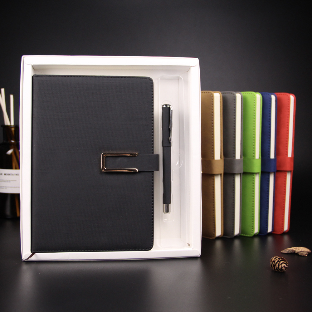 Work Meeting Business Notepad Gift Box Student Journal Diary Retro A5 Magnetic Snap Business Notebook Logo