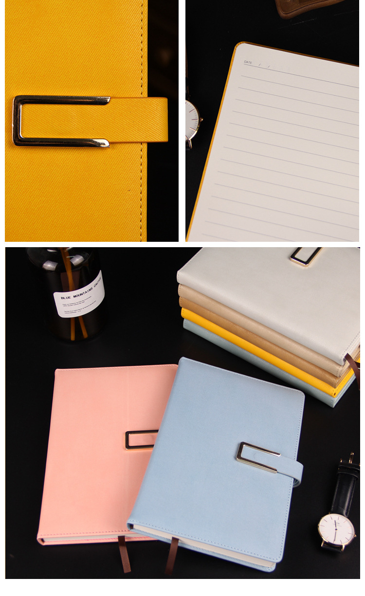 Work Meeting Business Notepad Gift Box Student Journal Diary Retro A5 Magnetic Snap Business Notebook Logo