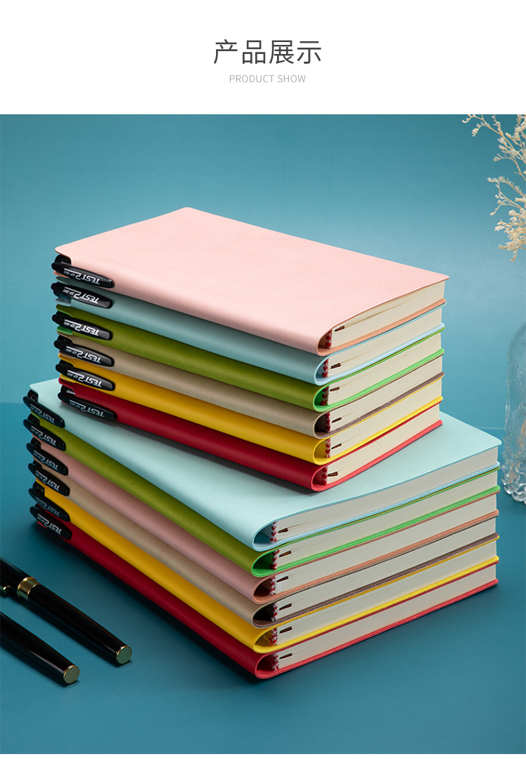 Office Stationery A5 Business Soft Leather Notebook Custom Printable Logo Creative Imitation Leather Diary Notebook Custom