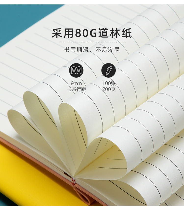 Office Stationery A5 Business Soft Leather Notebook Custom Printable Logo Creative Imitation Leather Diary Notebook Custom