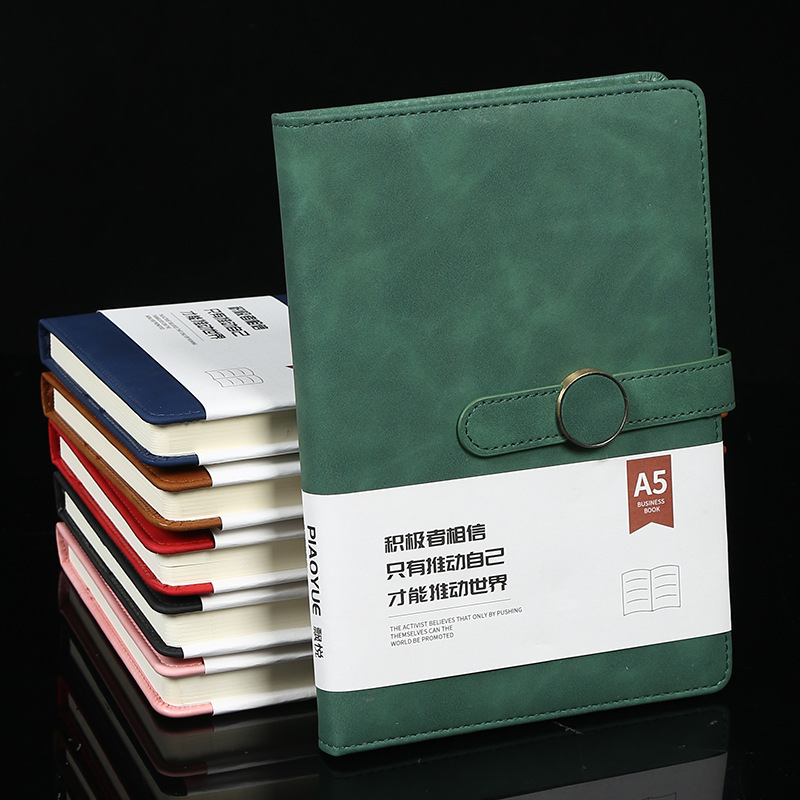 Spot Diary Journal Book Poly Urethane Leather Business Notebook Pack A5 Magnetic Snap Office Notepad Printable Logo