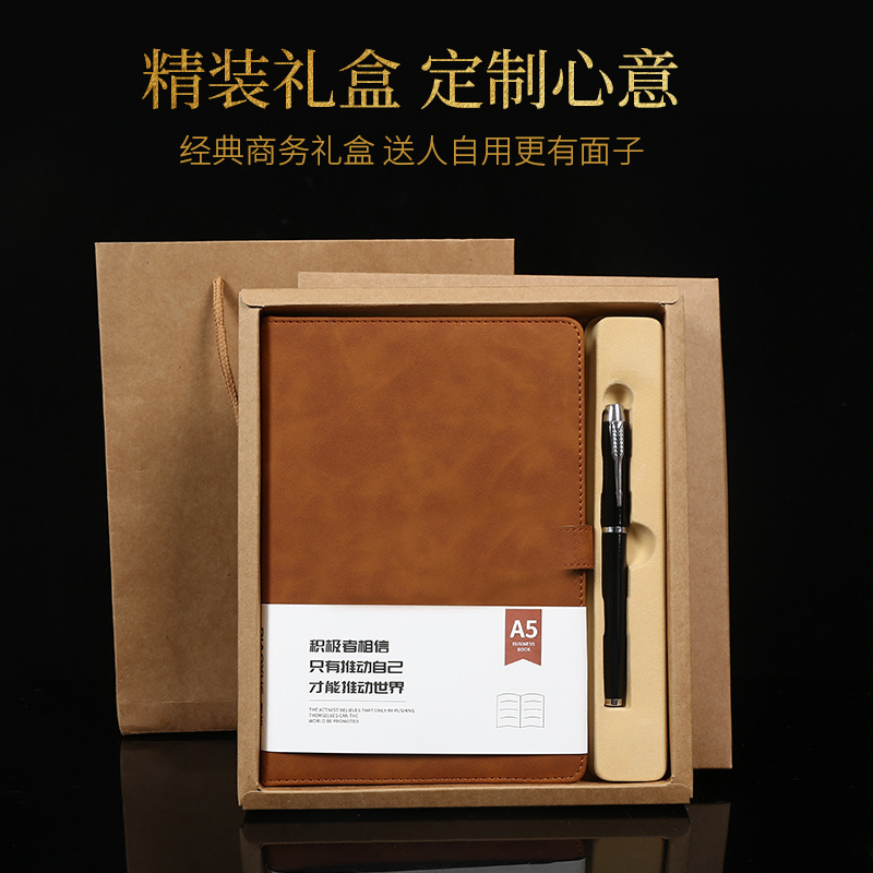 Spot Diary Journal Book Poly Urethane Leather Business Notebook Pack A5 Magnetic Snap Office Notepad Printable Logo