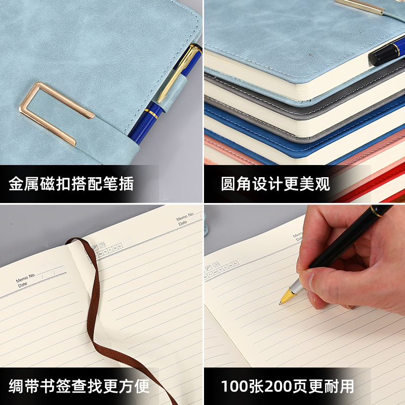 A5 Notebook Pack B5 Leather Surface Notepad Printable Logo Buckle Meeting Notebook Student Gift Diary