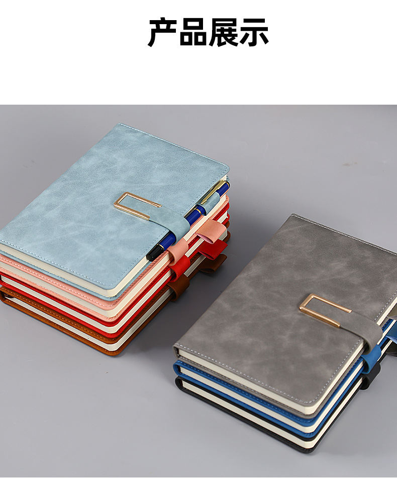 A5 Notebook Pack B5 Leather Surface Notepad Printable Logo Buckle Meeting Notebook Student Gift Diary A5 Notebook Pack B5 Leather Surface Notepad Printable Logo Buckle Meeting Notebook Student Gift Diary