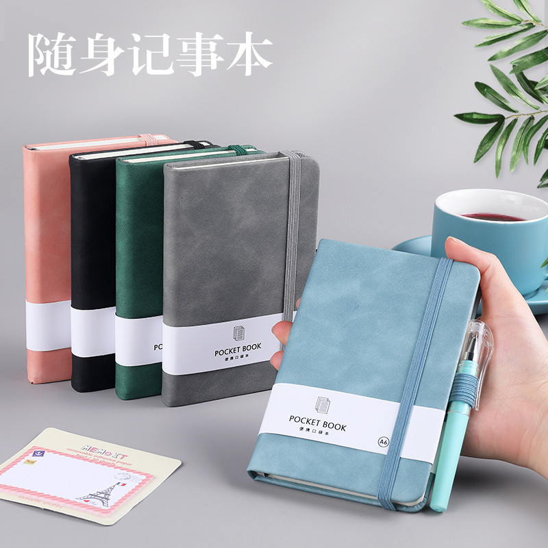 A7 Color Elastic Bandage Portable Notebook Wholesale Student Memo Skin Feeling Leather Portable Pocket Journal Book