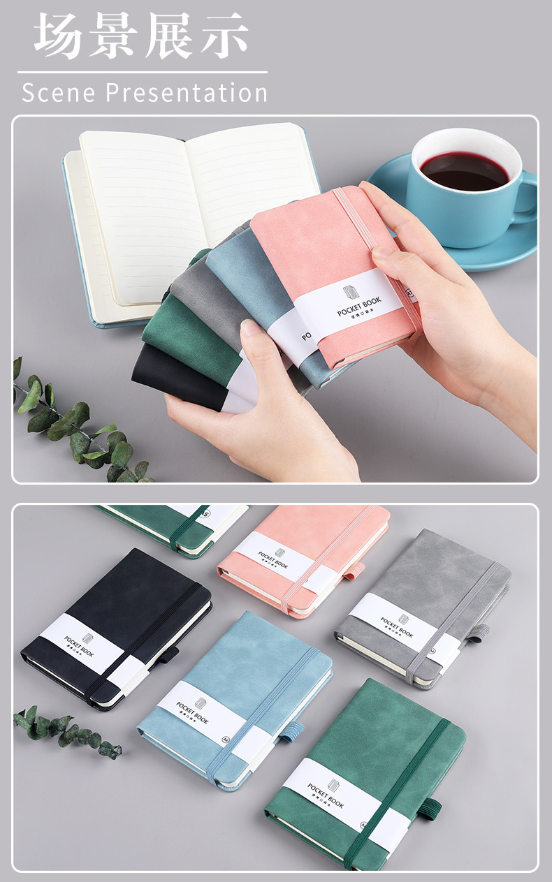 A7 Color Elastic Bandage Portable Notebook Wholesale Student Memo Skin Feeling Leather Portable Pocket Journal Book
