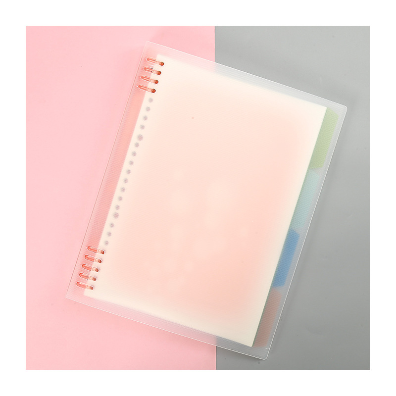 Hot 9-Hole A5 Loose Spiral Notebook Plastic Shell B5 Candy Color Pp Loose-Leaf Binder Cute Notebook Refill Shell
