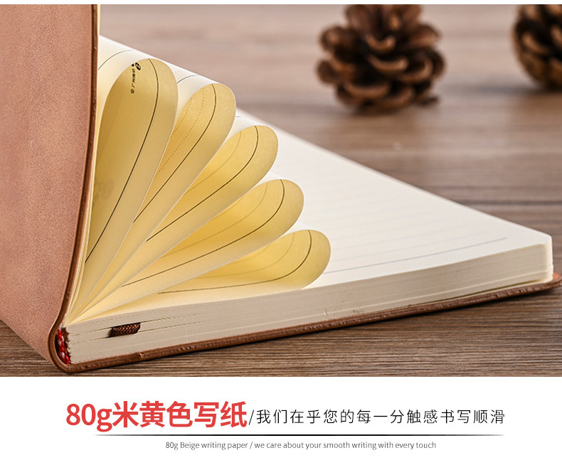 Sheepskin Notebook Custom Creative Business Diary Retro Imitation Leather PU Notepad Set Custom Logo