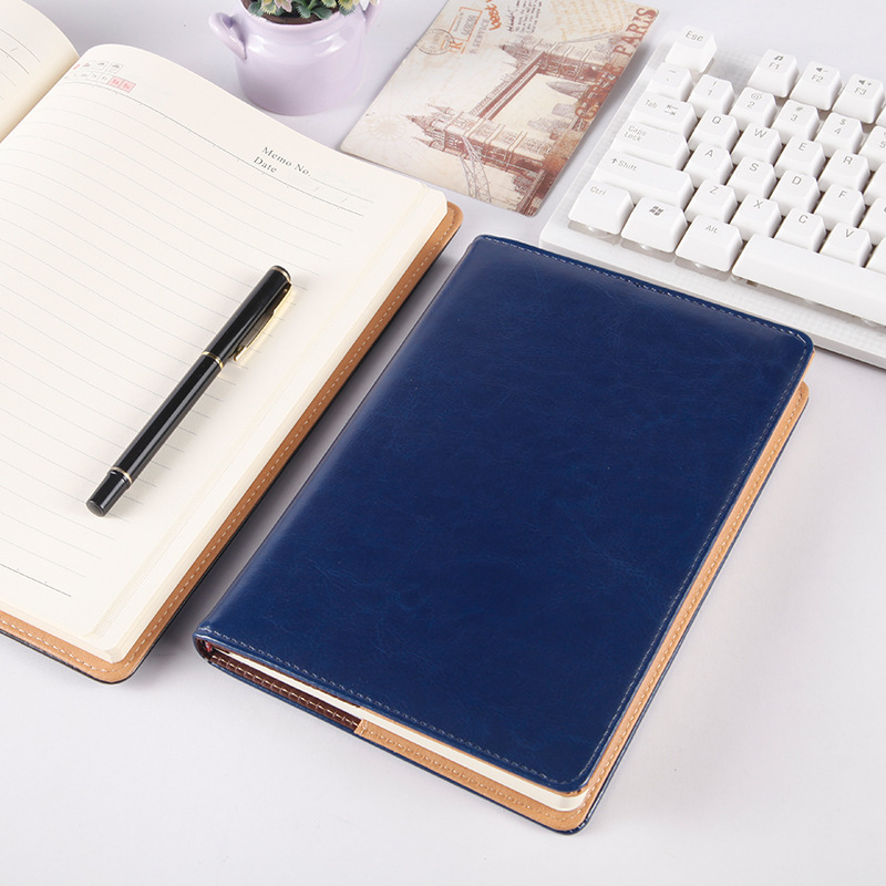 Simple A5 Business Notebook Stationery Student Soft Surface Copy A6 Notepad B5pu Leather Covered Notebook Printed Logo