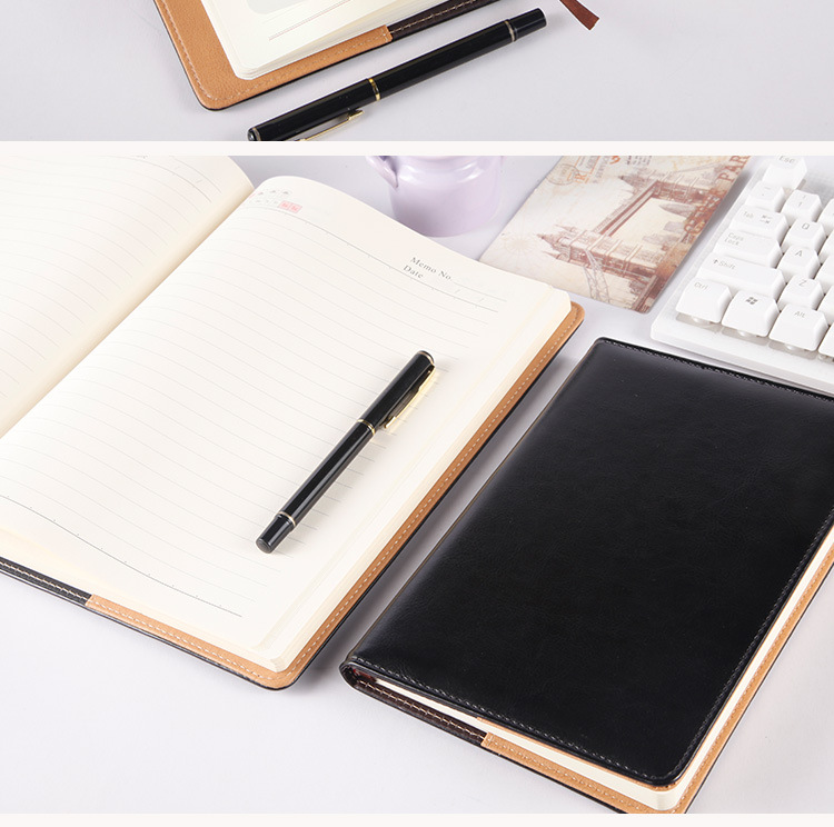 Simple A5 Business Notebook Stationery Student Soft Surface Copy A6 Notepad B5pu Leather Covered Notebook Printed Logo