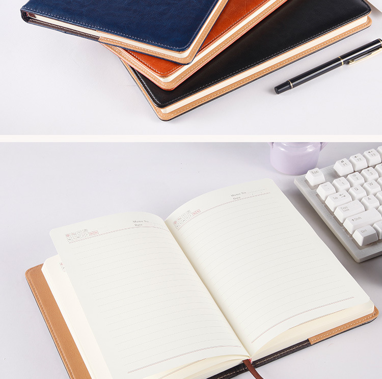 Simple A5 Business Notebook Stationery Student Soft Surface Copy A6 Notepad B5pu Leather Covered Notebook Printed Logo