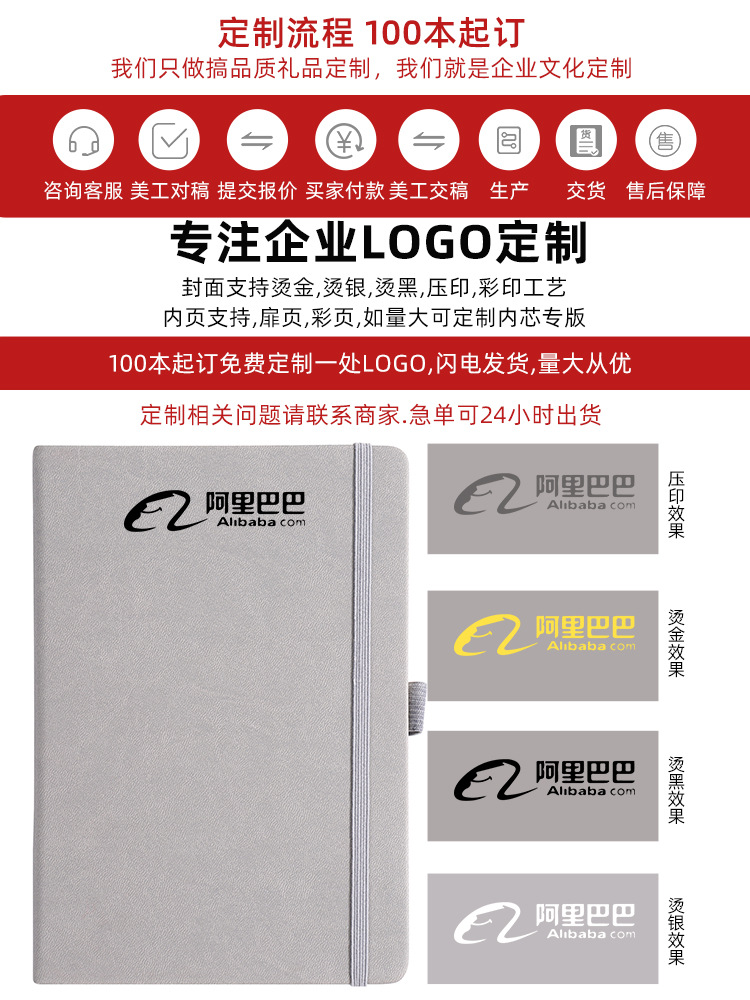 A5 Business Bandage Notebook Factory Wholesale Edging Elastic Band Notepad Diary Book Custom Printable Logo