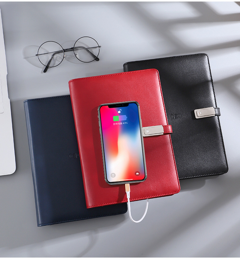 Wireless D Function Rechargeable Notebook with U-Disk Customization Printable Logo Business Gift A5 Loose-Leaf Customized Cover Wireless D Function Rechargeable Notebook with U-Disk Customization Printable Logo Business Gift A5 Loose-Leaf Customized Cover
