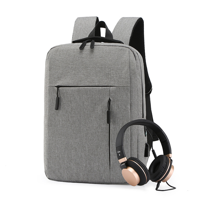 Cross-Border Supply Logo Customizable USB Backpack Casual Business Men&#039;s Bag Notebook Backpack One Piece Dropshipping