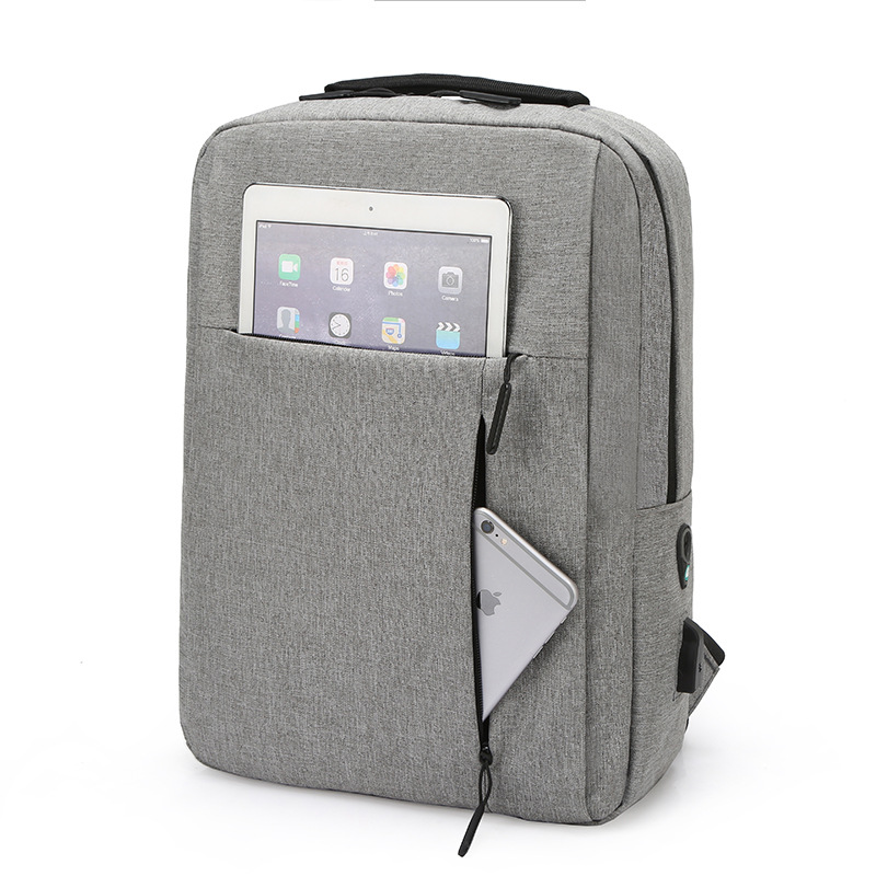 Cross-Border Supply Logo Customizable USB Backpack Casual Business Men&#039;s Bag Notebook Backpack One Piece Dropshipping