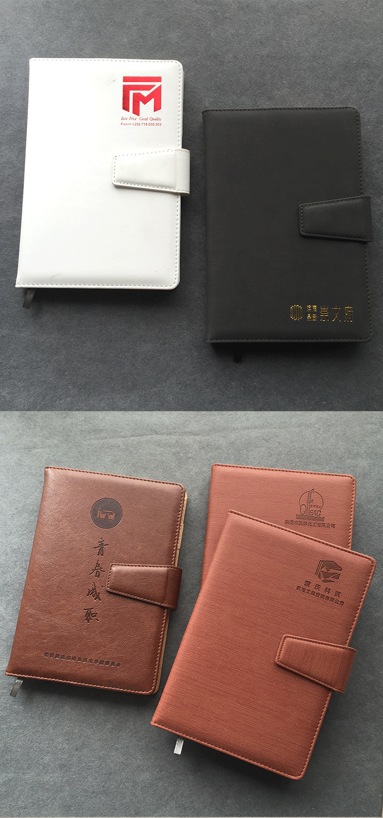 A5 Black Notebook Printed Logo Advertising Business Notepad Imitation Leather Flat Red Conference Gift Set Office