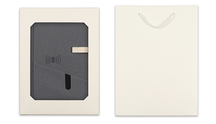 Business Fashion Fine Imitation Pu Loose-Leaf Wireless Charging Apron Notebook Pack Customized Mobile Power Notebook Business Fashion Fine Imitation Pu Loose-Leaf Wireless Charging Apron Notebook Pack Customized Mobile Power Notebook