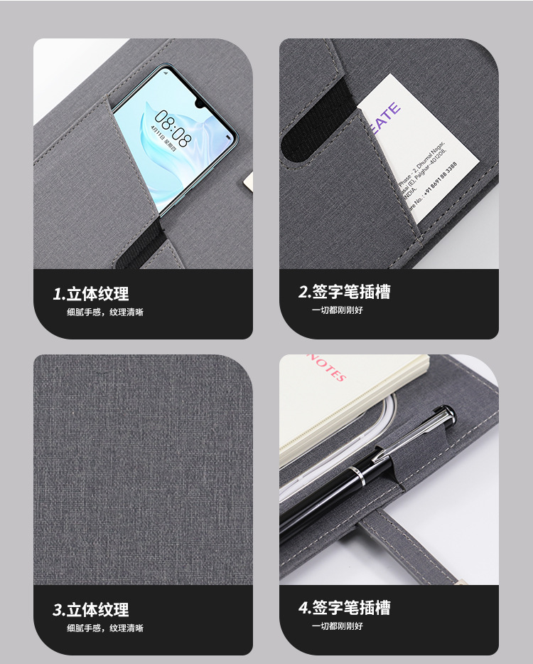 Business Fashion Fine Imitation Pu Loose-Leaf Wireless Charging Apron Notebook Pack Customized Mobile Power Notebook Business Fashion Fine Imitation Pu Loose-Leaf Wireless Charging Apron Notebook Pack Customized Mobile Power Notebook