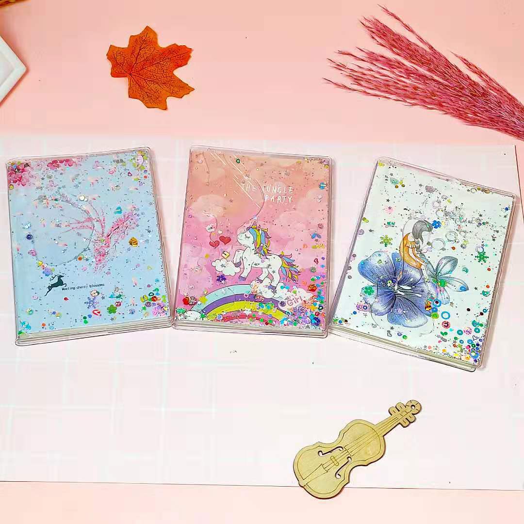 Creative Journal Book Notebook Quicksand Plastic Cover Notebook Student Stationery Diary Loose-Leaf Notebook Gift Wholesale Creative Journal Book Notebook Quicksand Plastic Cover Notebook Student Stationery Diary Loose-Leaf Notebook Gift Wholesale
