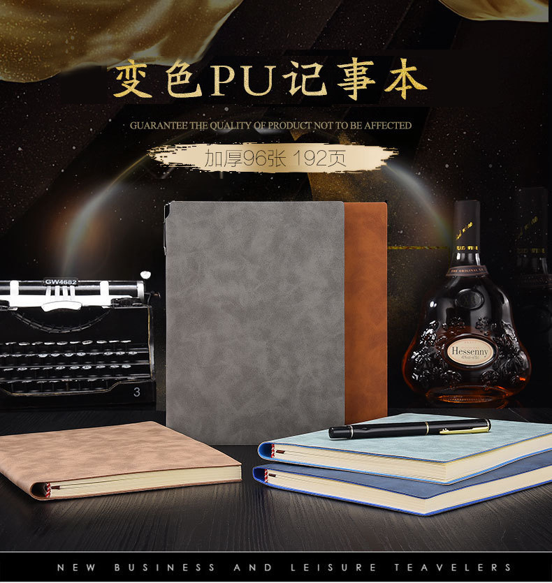 Direct Supply A5 Business Notebook Soft Leather Thick Notebook Meeting Record Journal Book B5 Work Notepad in Stock Wholesale