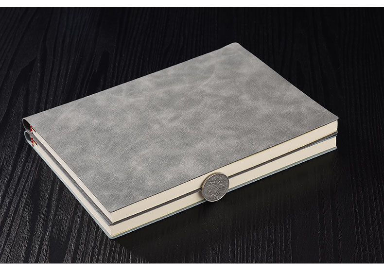 Direct Supply A5 Business Notebook Soft Leather Thick Notebook Meeting Record Journal Book B5 Work Notepad in Stock Wholesale