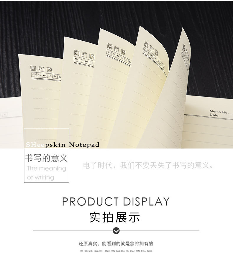 Direct Supply A5 Business Notebook Soft Leather Thick Notebook Meeting Record Journal Book B5 Work Notepad in Stock Wholesale