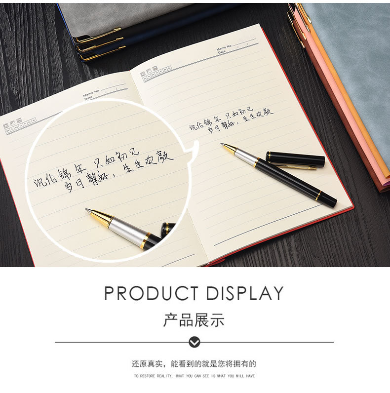 Direct Supply A5 Business Notebook Soft Leather Thick Notebook Meeting Record Journal Book B5 Work Notepad in Stock Wholesale