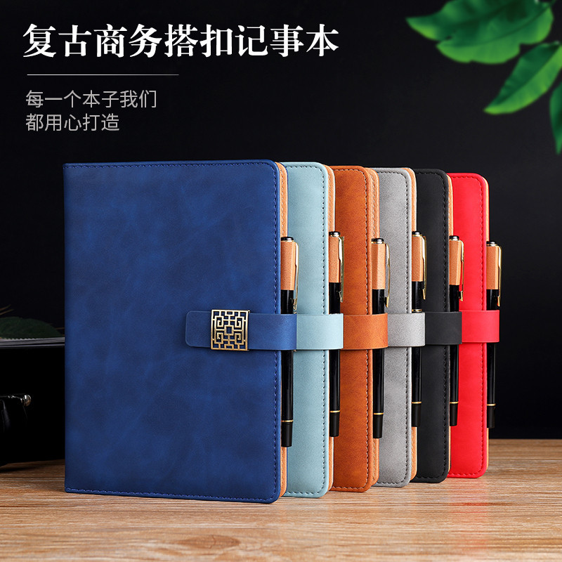 Window Flower Buckle A5 Sheepskin Notebook Buckle Business Diary Gift Set Notepad Custom Logo Spot