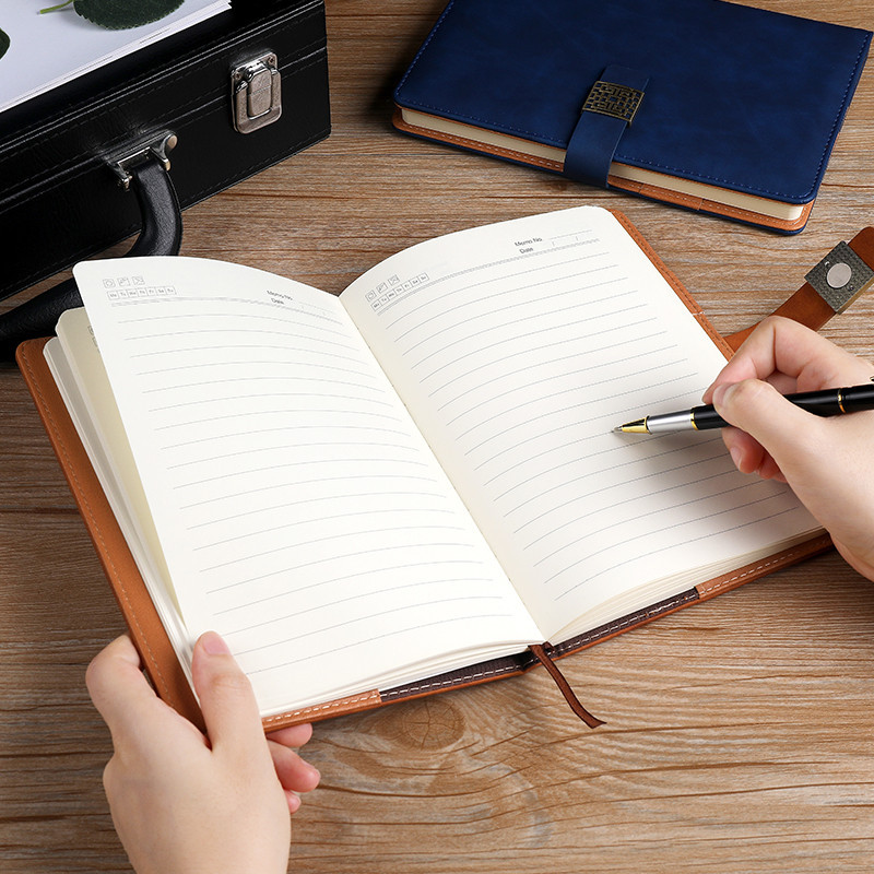 Window Flower Buckle A5 Sheepskin Notebook Buckle Business Diary Gift Set Notepad Custom Logo Spot