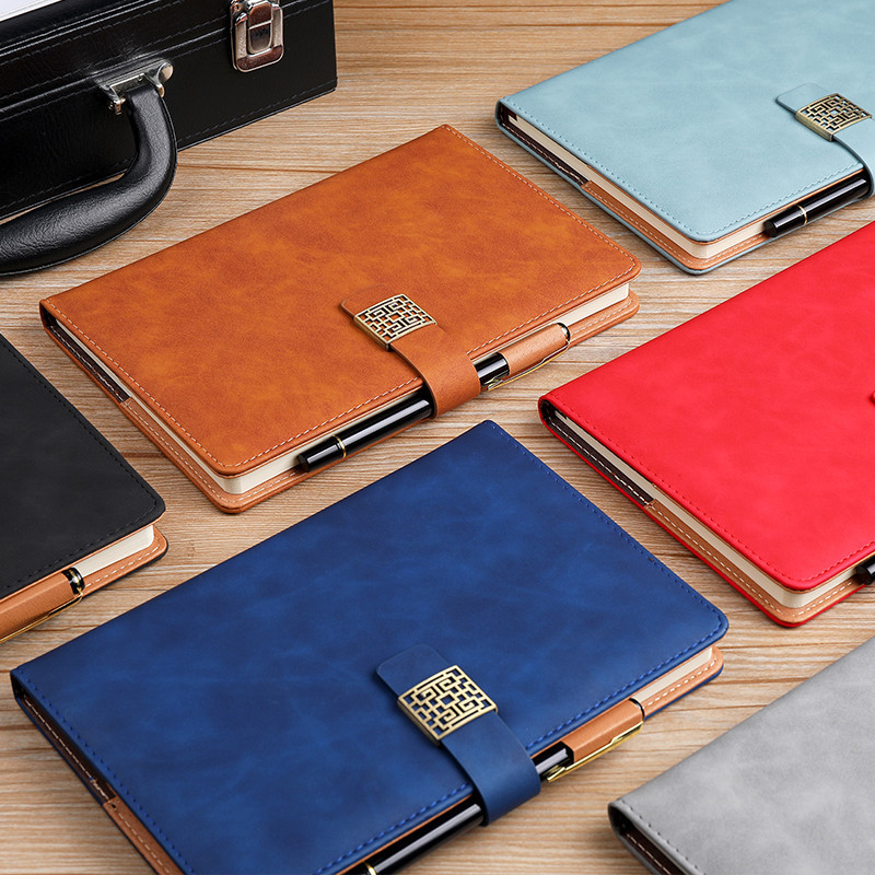 Window Flower Buckle A5 Sheepskin Notebook Buckle Business Diary Gift Set Notepad Custom Logo Spot