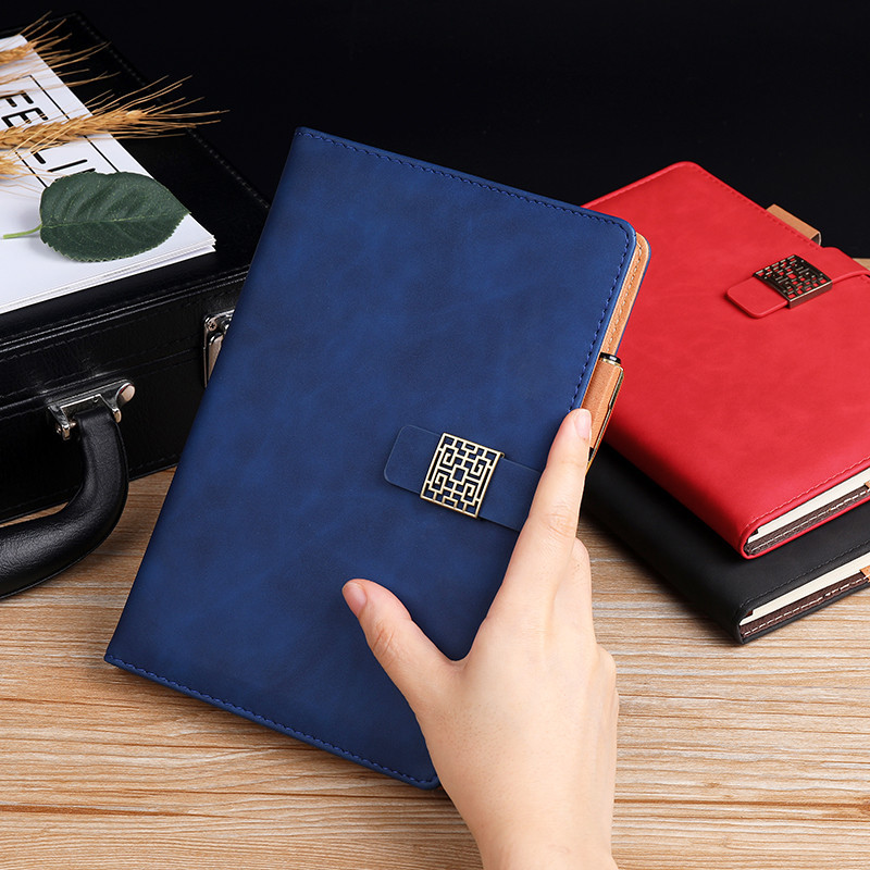 Window Flower Buckle A5 Sheepskin Notebook Buckle Business Diary Gift Set Notepad Custom Logo Spot
