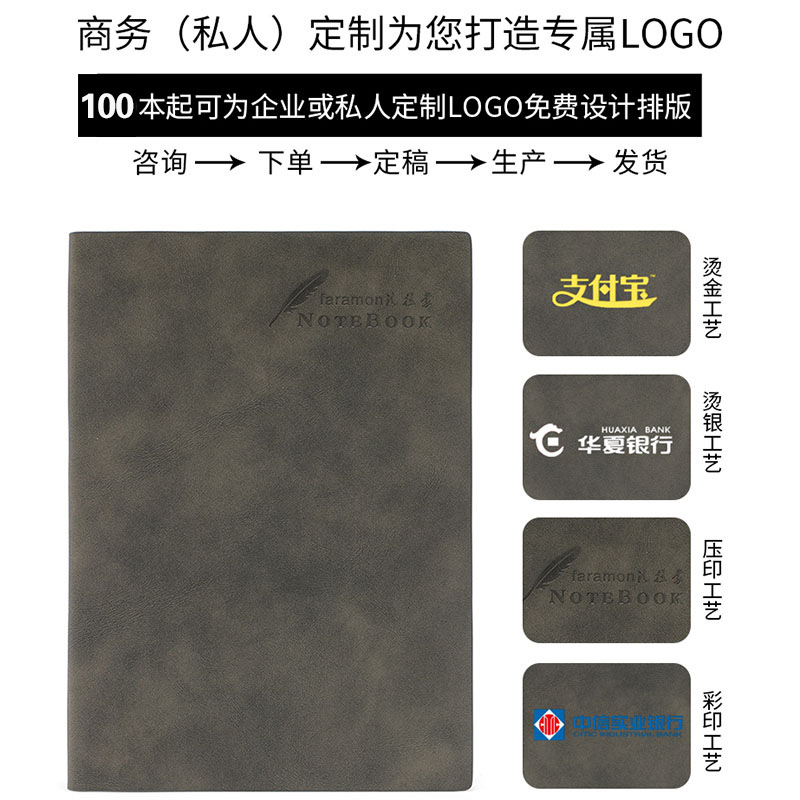 Customized B5 Business Stationery Notebook Gift Set Journal Book Soft Leather Gift A5 Notebook Customized Logo