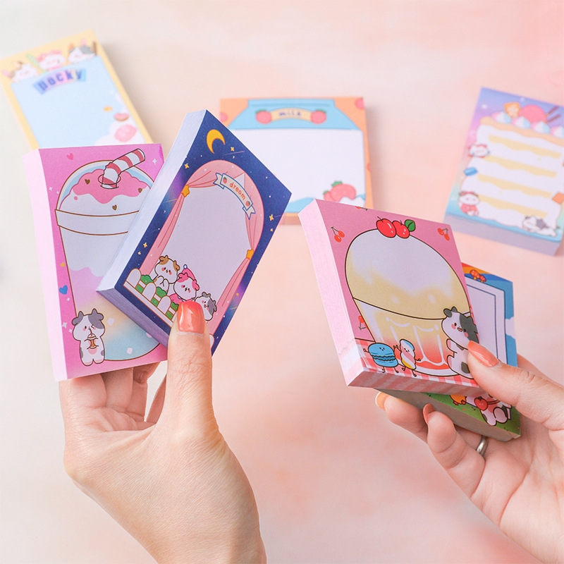 Fantasy Sweetheart Calf Sticky Notes Student Ins Girl Heart Note Pad Tearable Note Sticker Message Notebook