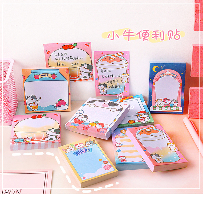 Fantasy Sweetheart Calf Sticky Notes Student Ins Girl Heart Note Pad Tearable Note Sticker Message Notebook