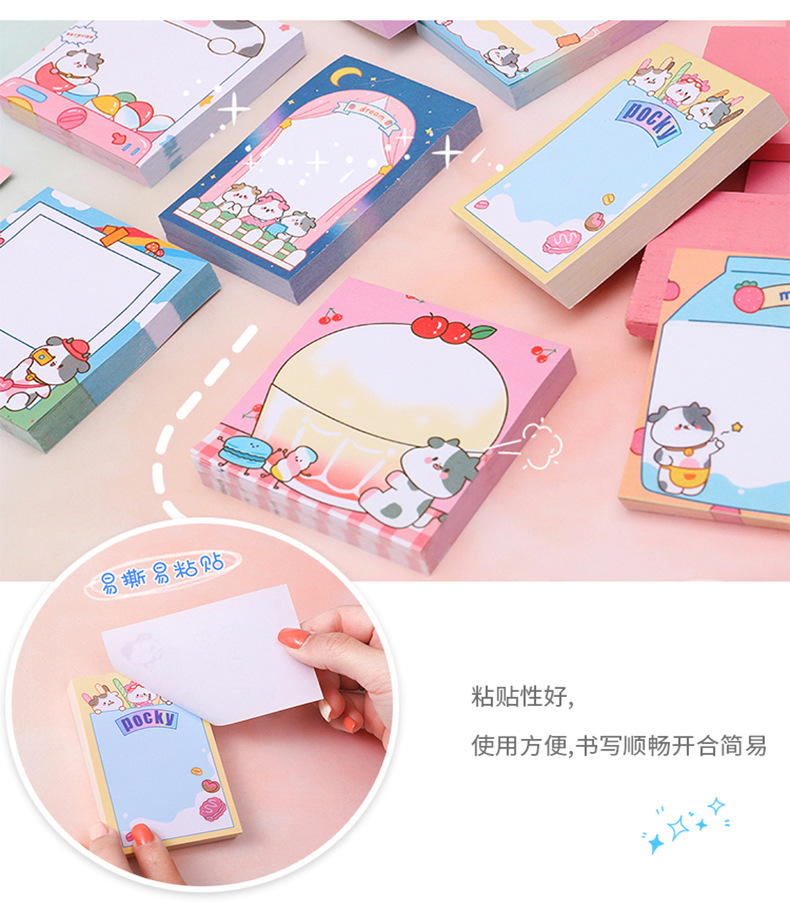 Fantasy Sweetheart Calf Sticky Notes Student Ins Girl Heart Note Pad Tearable Note Sticker Message Notebook