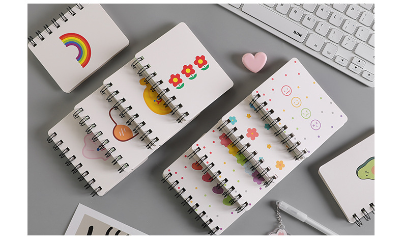 Zhishun Xuan Ya Small Flower Flip Coil Notebook Student Mini-Portable Loose-Leaf Notebook Notepad A7 Pockets Notebook