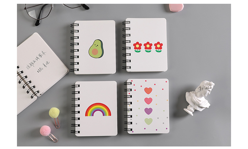 Zhishun Xuan Ya Small Flower Flip Coil Notebook Student Mini-Portable Loose-Leaf Notebook Notepad A7 Pockets Notebook