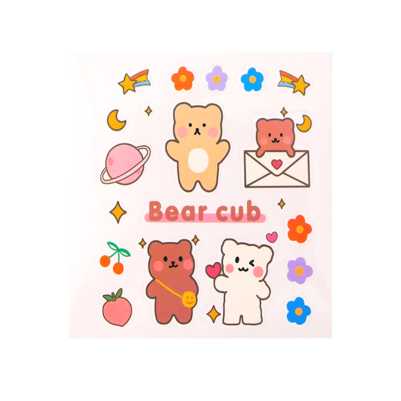 Pet Transparent Cartoon Anime Phone Stickers Cute Girl Heart Simple Notebook Stickers Props Notebook Material Stickers