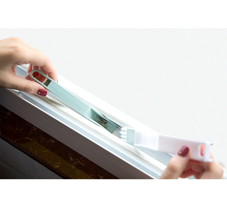 Window groove groove clean brush small brush with dustpan dead corner gap brush screen cleaning tool