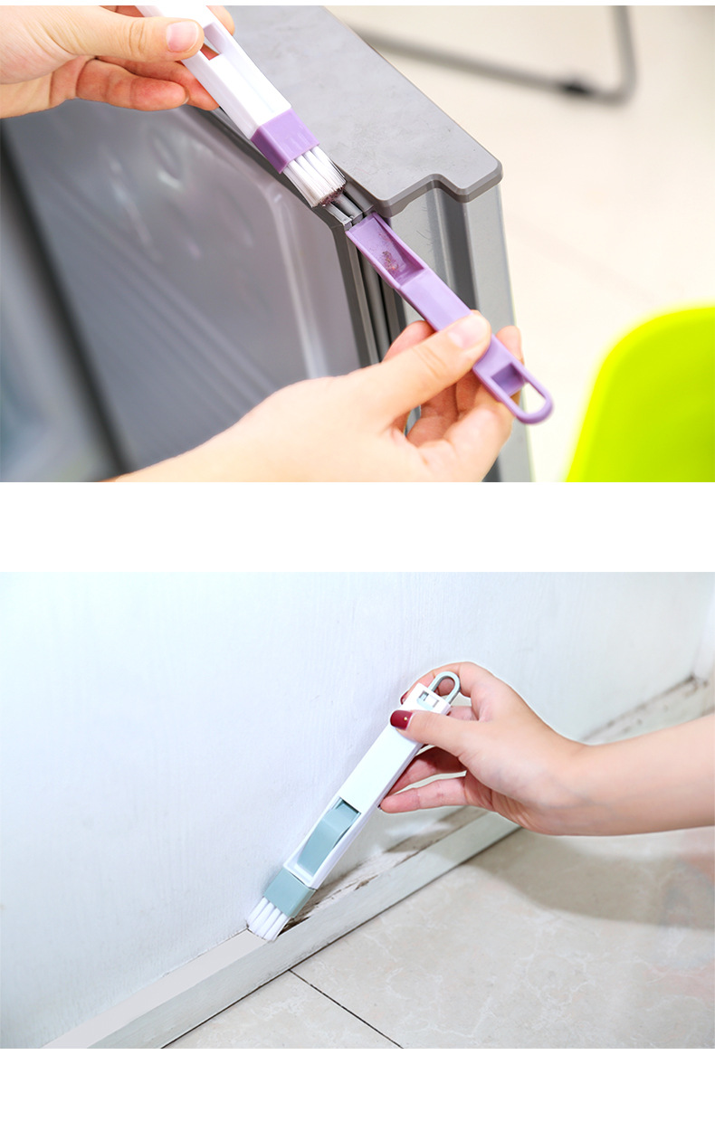 Window groove groove clean brush small brush with dustpan dead corner gap brush screen cleaning tool