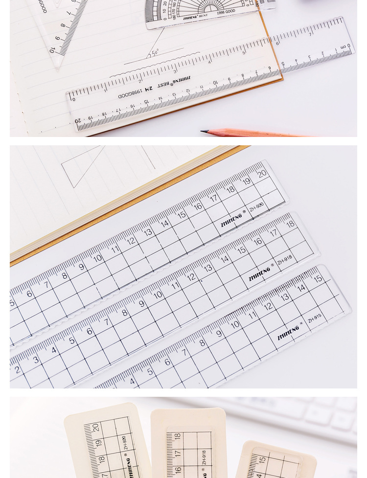Creative Simple Unprinted-Style Ruler Transparent Plaid Acrylic Plastic Ruler Notebook Scale Set Ruler for Students Creative Simple Unprinted-Style Ruler Transparent Plaid Acrylic Plastic Ruler Notebook Scale Set Ruler for Students