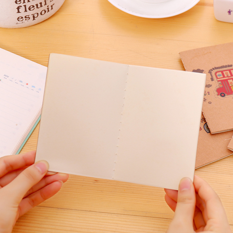 Kraft Paper Retro 64K Small Notebook Mini Pocket Notepad Blank Inner Page Notepad Student Small Gift