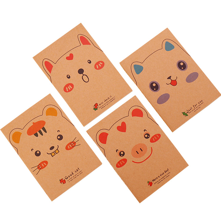 Kraft Paper Retro 64K Small Notebook Mini Pocket Notepad Blank Inner Page Notepad Student Small Gift
