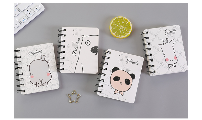 Dichen Cute Animal Cartoon Flip Coil Notebook Portable Mini Portable Notebook Pocket Notepad