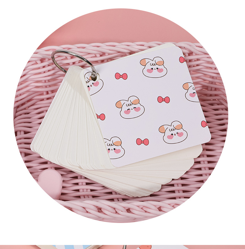 Hangsu Animal Cartoon Paper for Markers Student Exam English Wordbook Buckle Portable Pocket Blank Loose Spiral Notebook