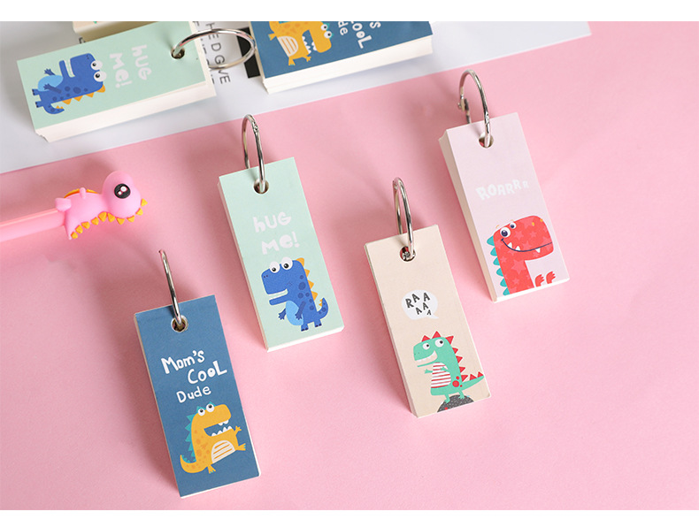 Zhishun Dinosaur Small Hoop Notebook Student Mini Vocabulary Book Portable Notepad Loose Spiral Notebook Tear-off Note Pad Zhishun Dinosaur Small Hoop Notebook Student Mini Vocabulary Book Portable Notepad Loose Spiral Notebook Tear-off Note Pad
